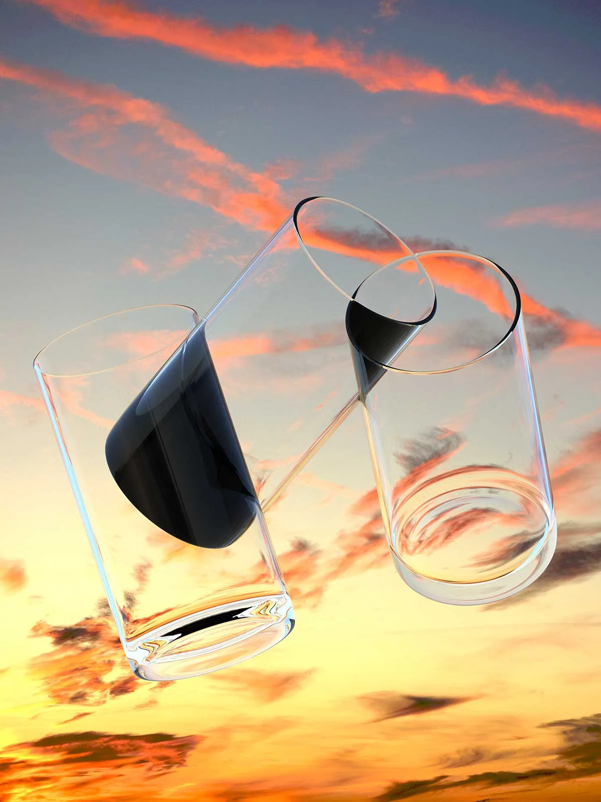 Personal Work Empty Glasses 2 by Leon CHEW